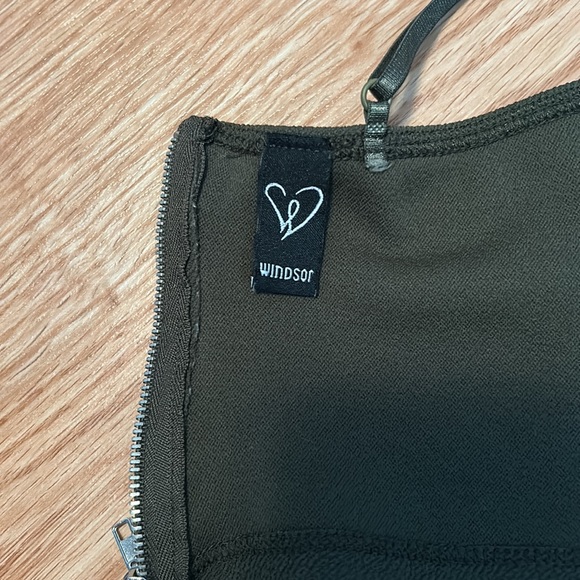 Women's Windsor Padded Lace Crop Top Bralette size Small Olive Green B41 - Picture 5 of 6